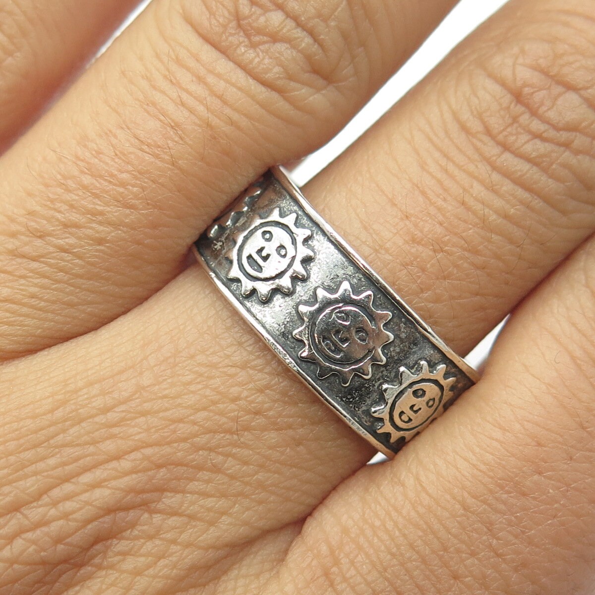 925 Sterling Silver Vintage Mexico Classic Band Ring Size