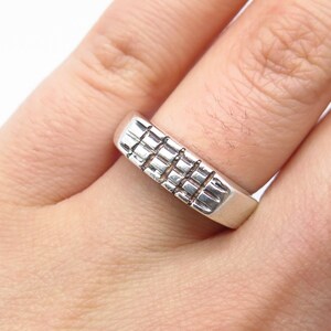 925 Sterling Silver Vintage Striped Ring Size 6.25