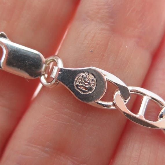 P. LUX 925 Sterling Silver Vintage Italy Anchor Mariner Chain