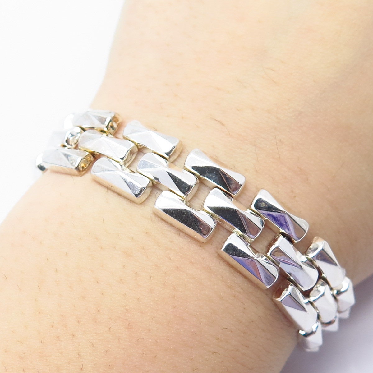 925 Sterling Silver Vintage Italy Milor Panther Link Bracelet 7.5 Etsy