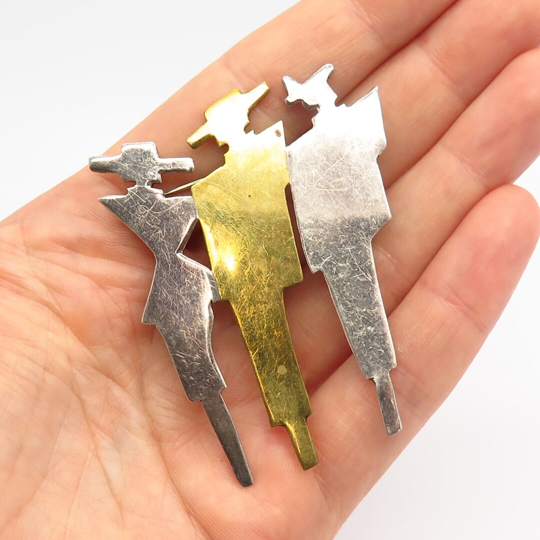 925 Sterling Silver 2-tone Vintage Mexico 