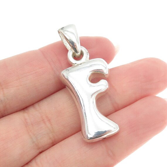 925 Sterling Silver Vintage Letter "F" Initial Puf