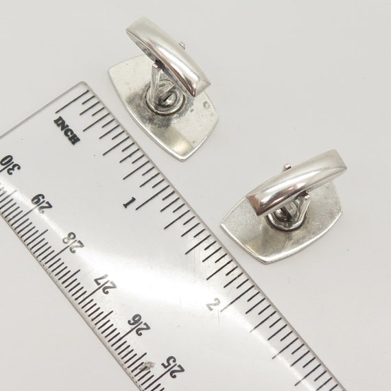 925 Sterling Silver Vintage Etched Cufflinks - image 3