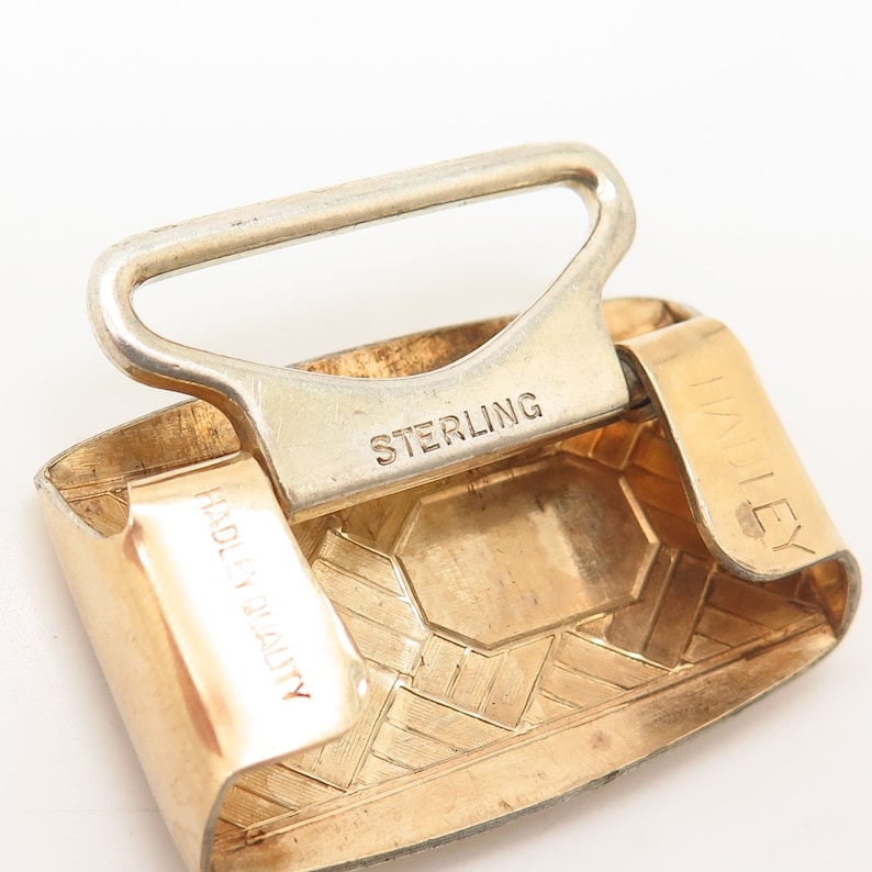 925 Sterling Silver Hadley Quality Co Gold Plated Belt Buckle