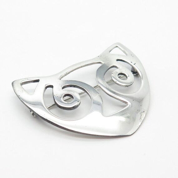 925 Sterling Silver Vintage A.B.E. Cat Pin Brooch - image 5