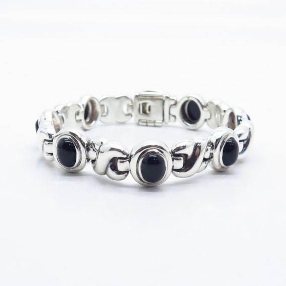 925 Sterling Silver Vintage Italy Real Black Onyx… - image 6