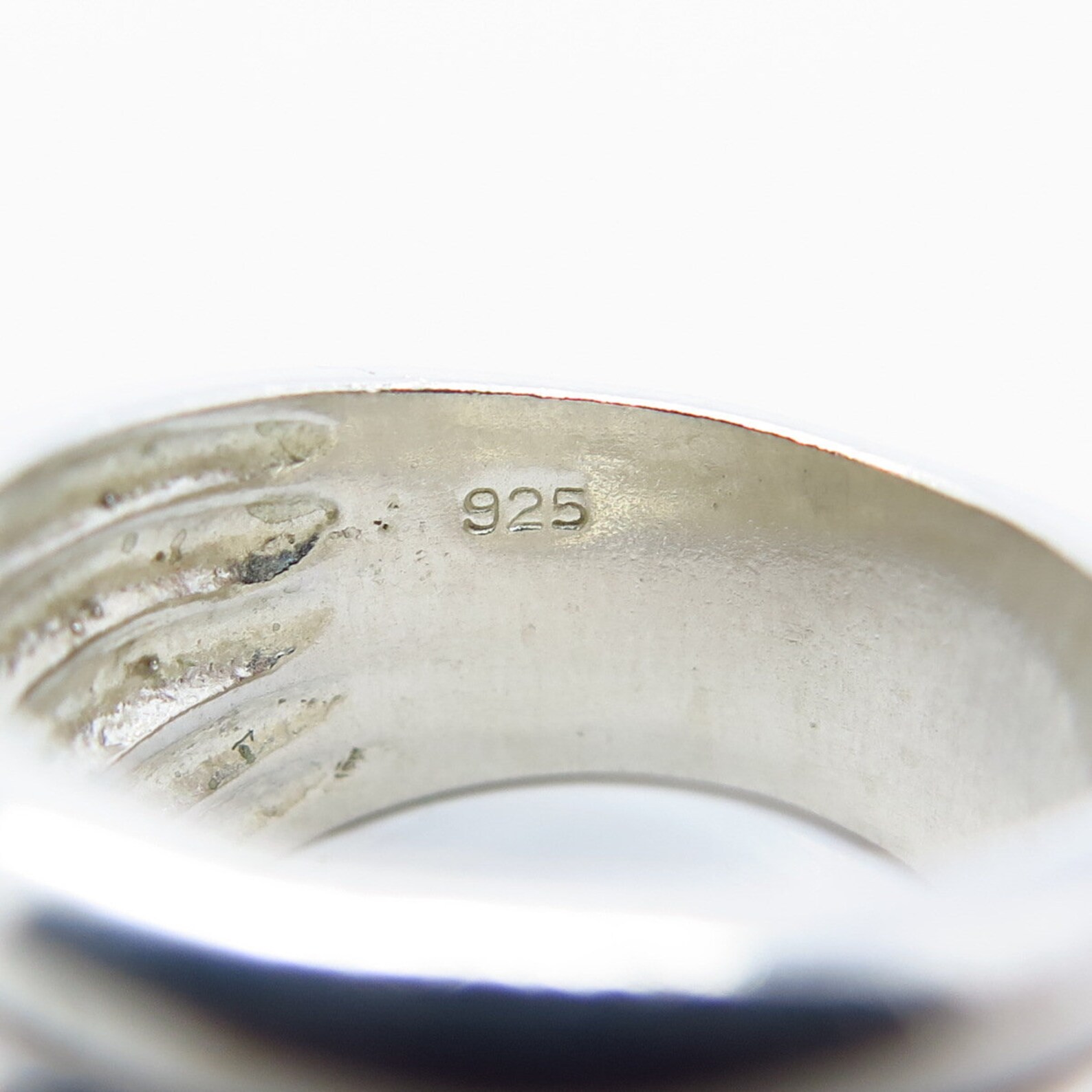 925 Sterling Silver Vintage Ribbed Wide Ring Size 5 3/4 - Etsy UK