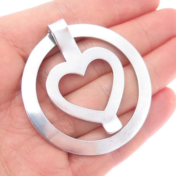 GEORG JENSEN 925S Sterling Silver Antique Denmark Heart Money Clip #390
