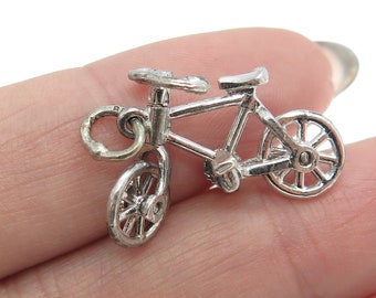 BEAU 925 Sterling Silver Vintage Bicycle 3D Pendant