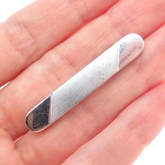 WELLS 925 Sterling Silver Antique Art Deco Bar Pin Brooch