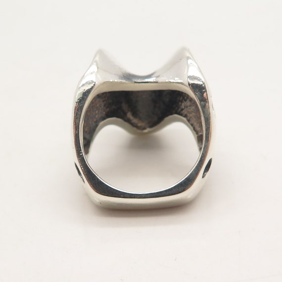 925 Sterling Silver Vintage Modernist Ring Size 7 - image 5