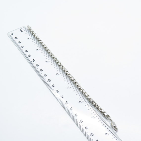 925 Sterling Silver Vintage Italy Box Link Bracelet 7.75