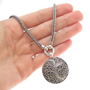 LOIS HILL Sterling Silver Vintage Granulated Scroll Wheat Chain
