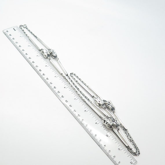 925 Sterling Silver Vintage Bar Rolo Chain Neckla… - image 3