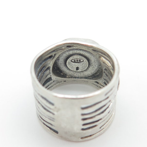 925 Sterling Silver Vintage Real Opalite Spiral R… - image 5