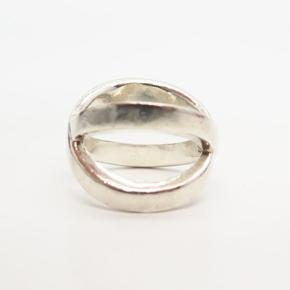 925 Sterling Silver Vintage Crossover Design Ring… - image 3
