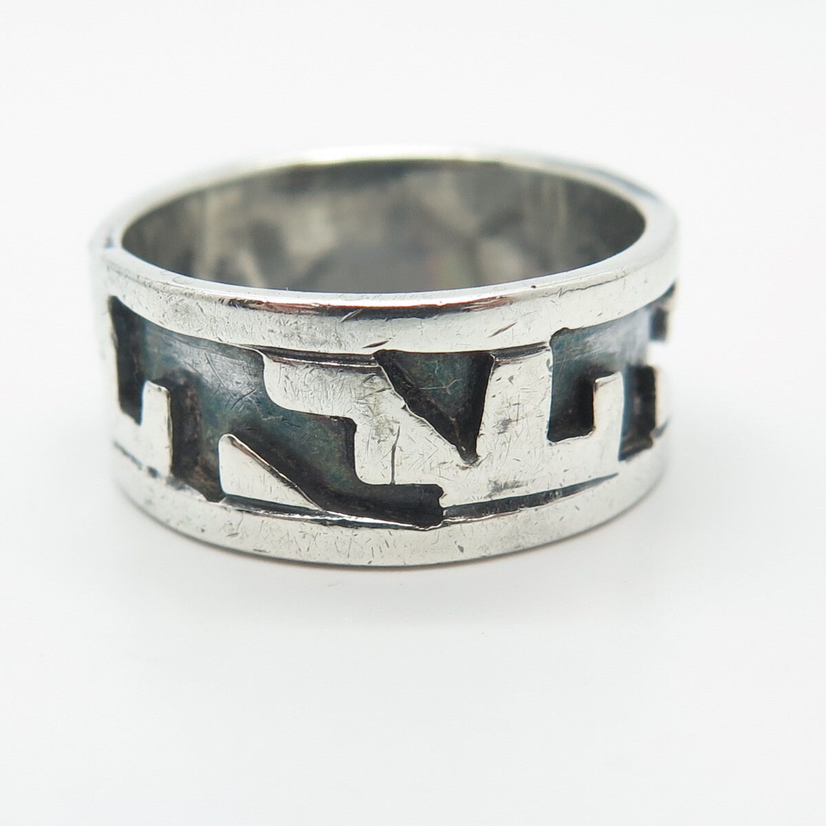 90s Mexico製 Silver 925 Maze Ring 925 Sterling Silver Vintage Mexico Maze Band Ring Size 7.75 - Etsy