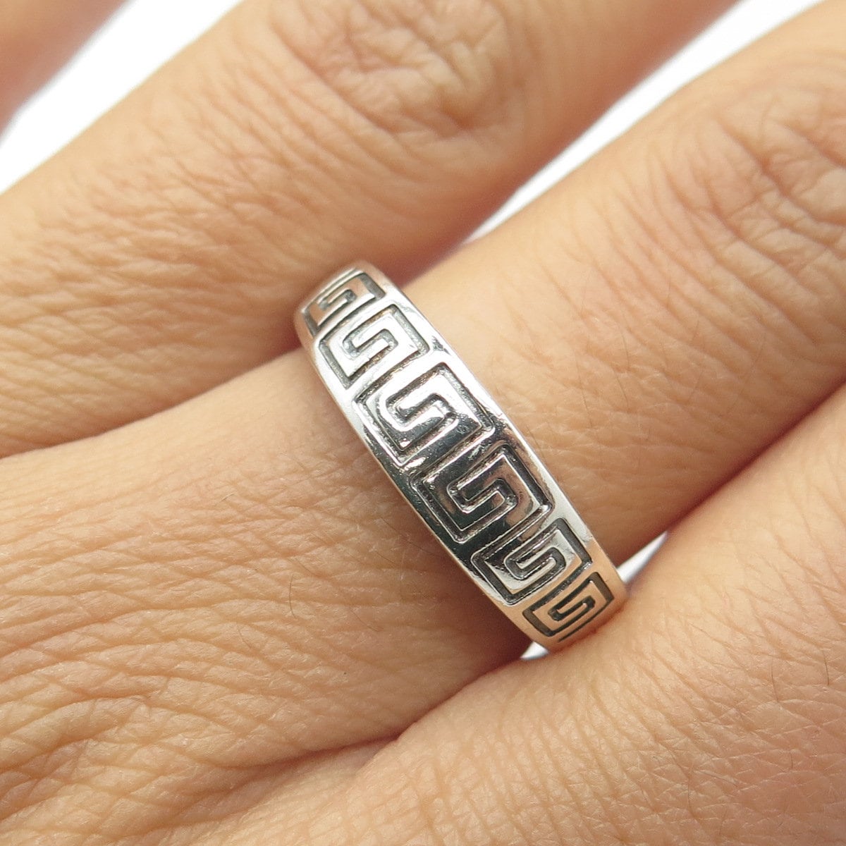 925 Sterling Silver Vintage Greek Maze Ring Size 8.25 - Etsy