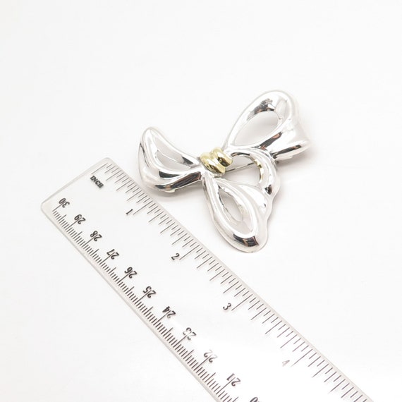 925 Sterling Silver 2-Tone Vintage Mexico Bow Pin… - image 4
