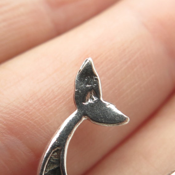 925 Sterling Silver Vintage Friendly Dolphin Pend… - image 8