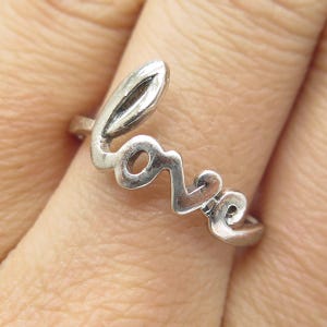 CHARLES WINSTON 925 Sterling Silver Vintage "Love" Ring Size 9.25