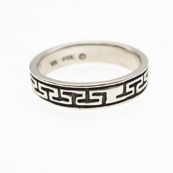 Wheeler Mfg 925 Sterling Silver Vintage Greek Maze Ox… - Gem