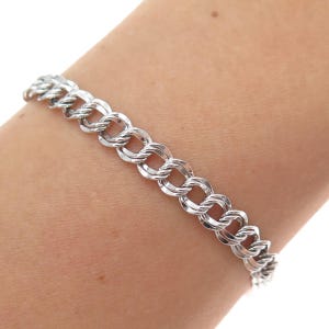 925 Sterling Silver Vintage Bismark Link Bracelet 7&quot;