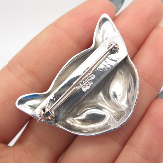 925 Sterling Silver Vintage Mexico Cat / Kitty Pi… - image 2