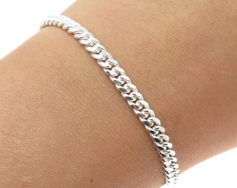 925 Sterling Silver Italy Miami Cuban Link Bracelet 8"