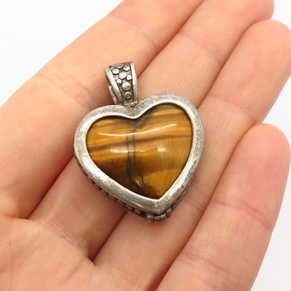 925 Sterling Silver Real Tiger Eye and Picture Ja… - image 1