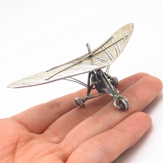 800 Silver Vintage Deltaplane Table Figurine