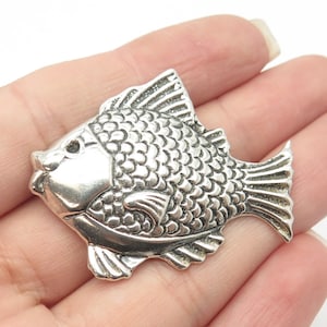 925 Sterling Silver Vintage Bluegill Fish Pin Brooch