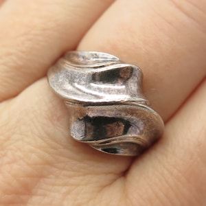 925 Sterling Silver Vintage Wrinkled Ring Size 6 3/4