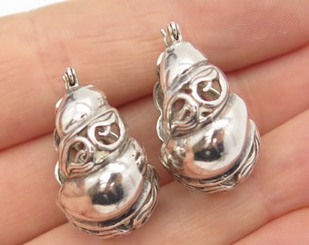 925 Sterling Silver Vintage Ornate Hoop Huggie Earrings