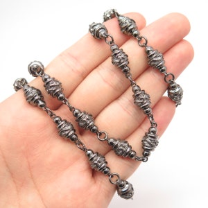 925 Sterling Silver Vintage Real Ruby Gem Bead Chain Necklace 30&quot;