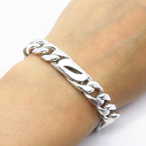925 Sterling Silver Vintage Mexico Fancy Figaro Link 925 Sterling Silver Vintage Mexico Fancy Figaro Link