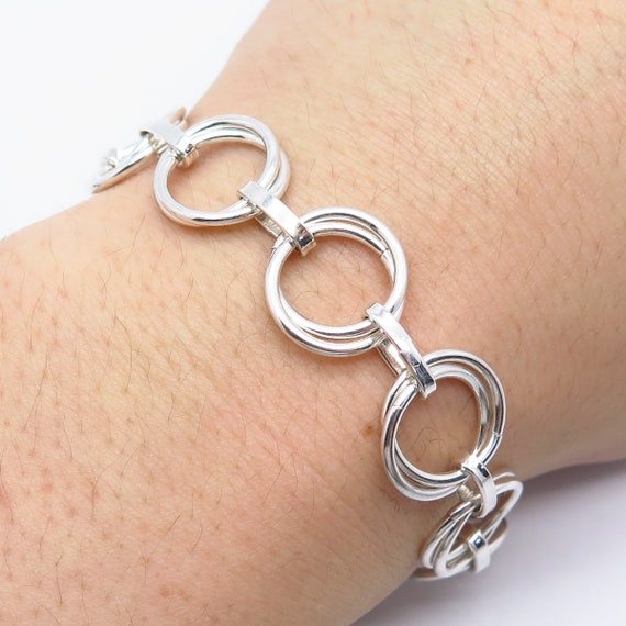Buy 925 Sterling Silver Vintage Rolo Link Bracelet 8