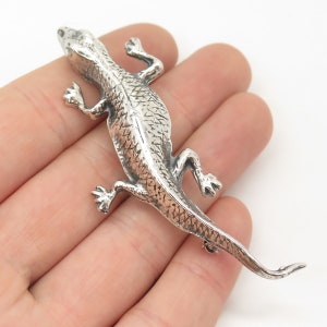 925 Sterling Silver Vintage Lizard Design Pin Brooch