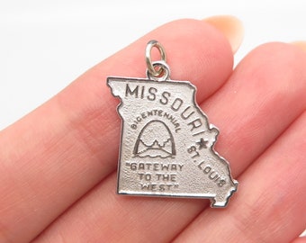 925 Sterling Silver Vintage Kinney "Missouri" State Map Charm Pendant