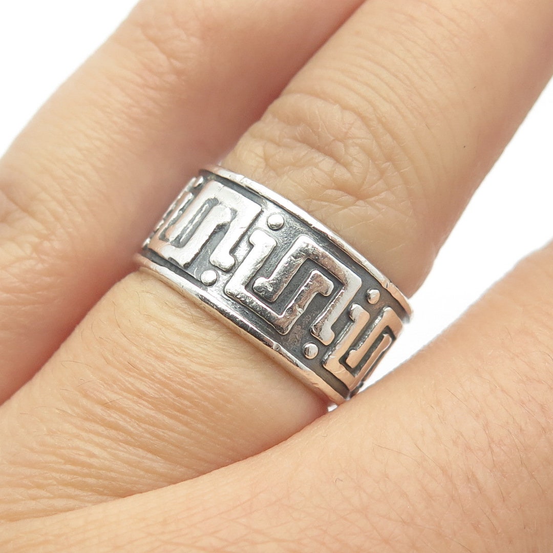 925 Sterling Silver Vintage Mexico Maze Band Ring Size 5.75 - Etsy
