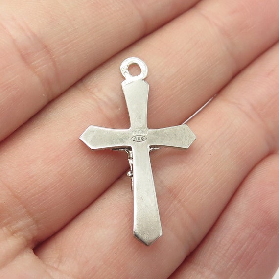 800 Silver Vintage Jesus Christ Cross Pendant - image 2