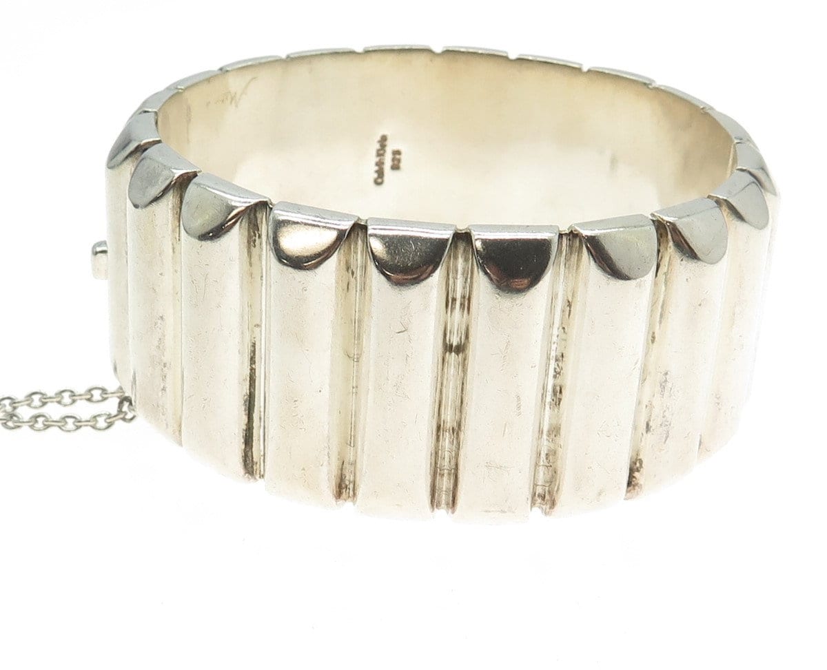 CALVIN KLEIN Sterling Silver Vintage Ribbed Solid 103.5g Bangle 