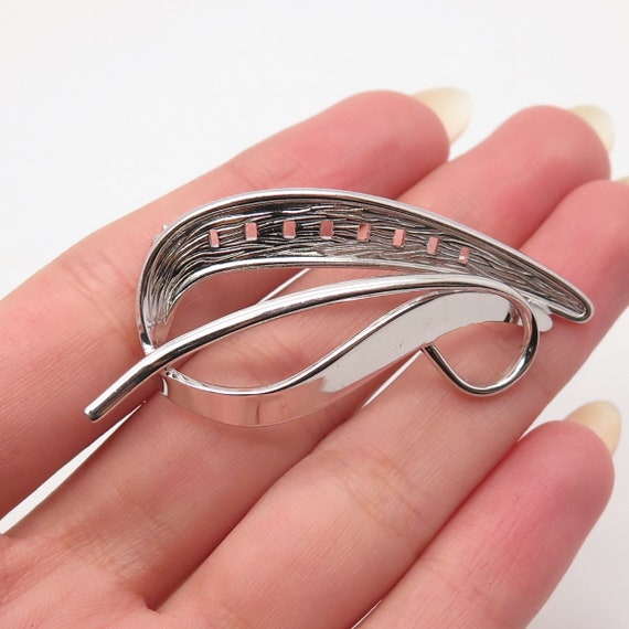 925 Sterling Silver Vintage Vargas Leaf Pin Brooch