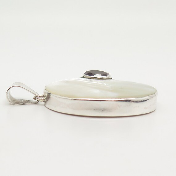 925 Sterling Silver Vintage Real Mother-Of-Pearl … - image 3