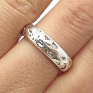 925 Sterling Silver Vintage Nugget Band Ring Size 8