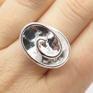 925 Sterling Silver Vintage Swirl Ring Size 9