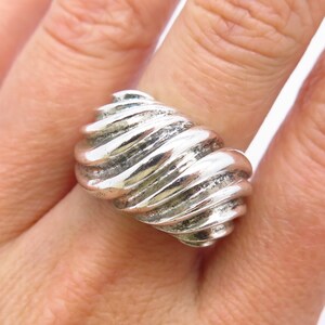 925 Sterling Silver Vintage Shell Design Ring Size 6 3/4