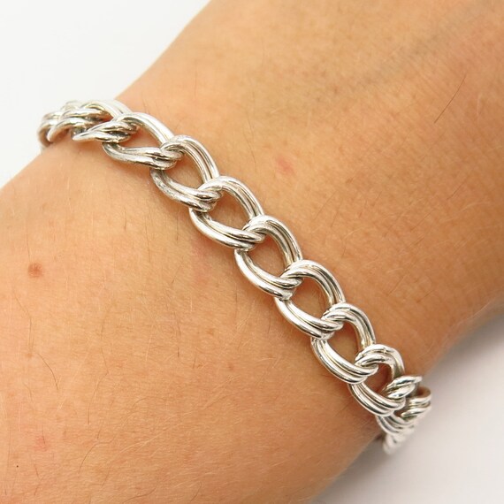 Buy Chunky Silver Bracelet, Double Link Chain Bracelet, Thick Steel Unisex  Chain , Modern Big Chain Bracelet, Gift for Couples, Everyday Online in  India - Etsy