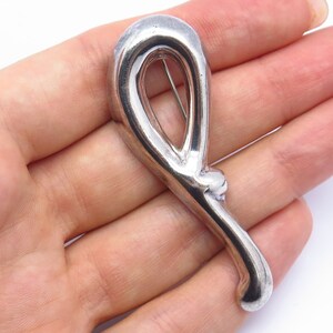 925 Sterling Silver Vintage Mexico Modernist Design Pin Brooch