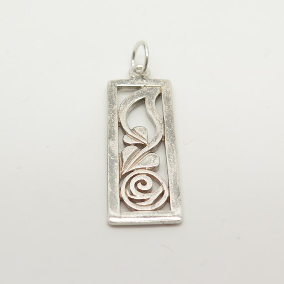 925 Sterling Silver Vintage Abstract Floral Desig… - image 4